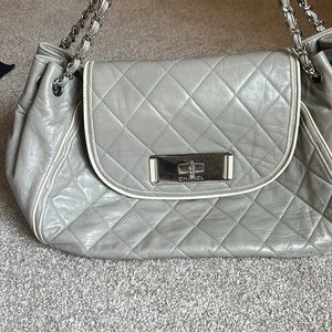 Classic and Authentic Grey Chanel Shoulder Tote